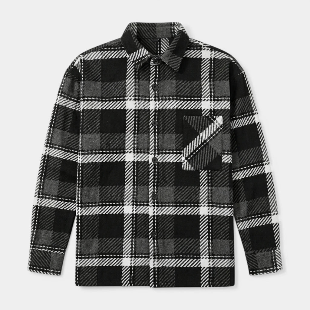 Checked Overshirt Relaxed Fit Button-Front for Men