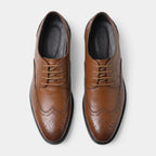 Wingtip Brogue Dress Shoes Lace-Up Perforated for Men