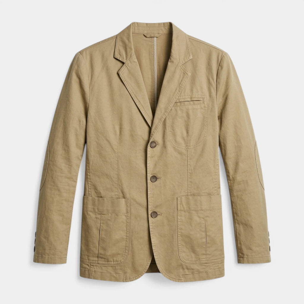 Three-Button Woven Blazer Tailored Regular Fit for Men