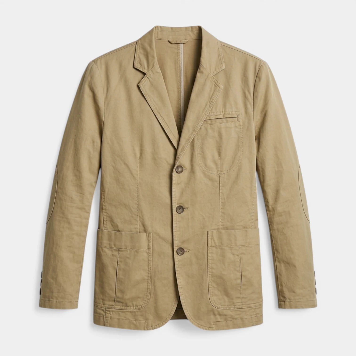 Three-Button Woven Blazer Tailored Regular Fit for Men