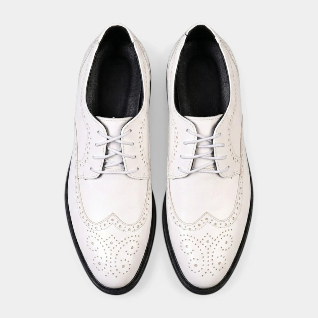 Wingtip Brogue Dress Shoes Lace-Up Perforated for Men