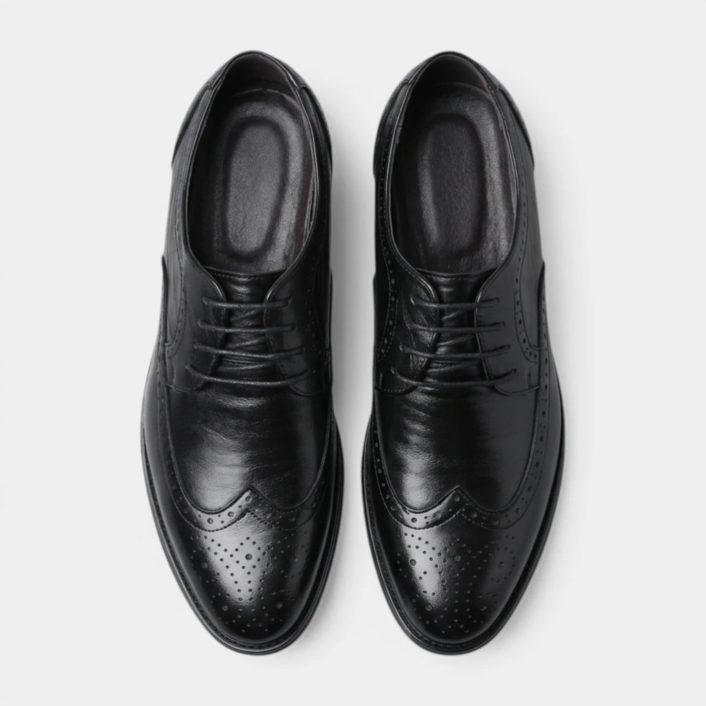 Wingtip Brogue Dress Shoes Lace-Up Perforated for Men