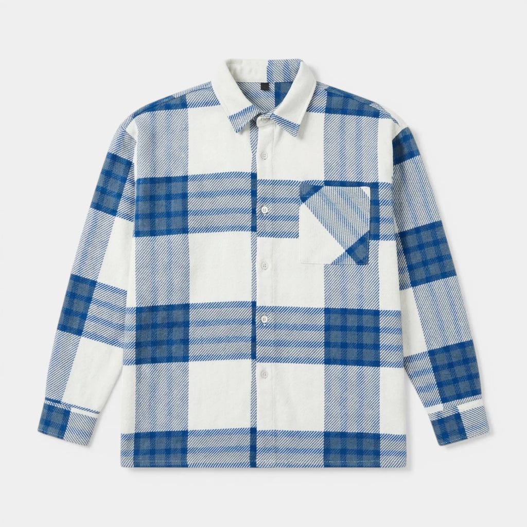 Checked Overshirt Relaxed Fit Button-Front for Men