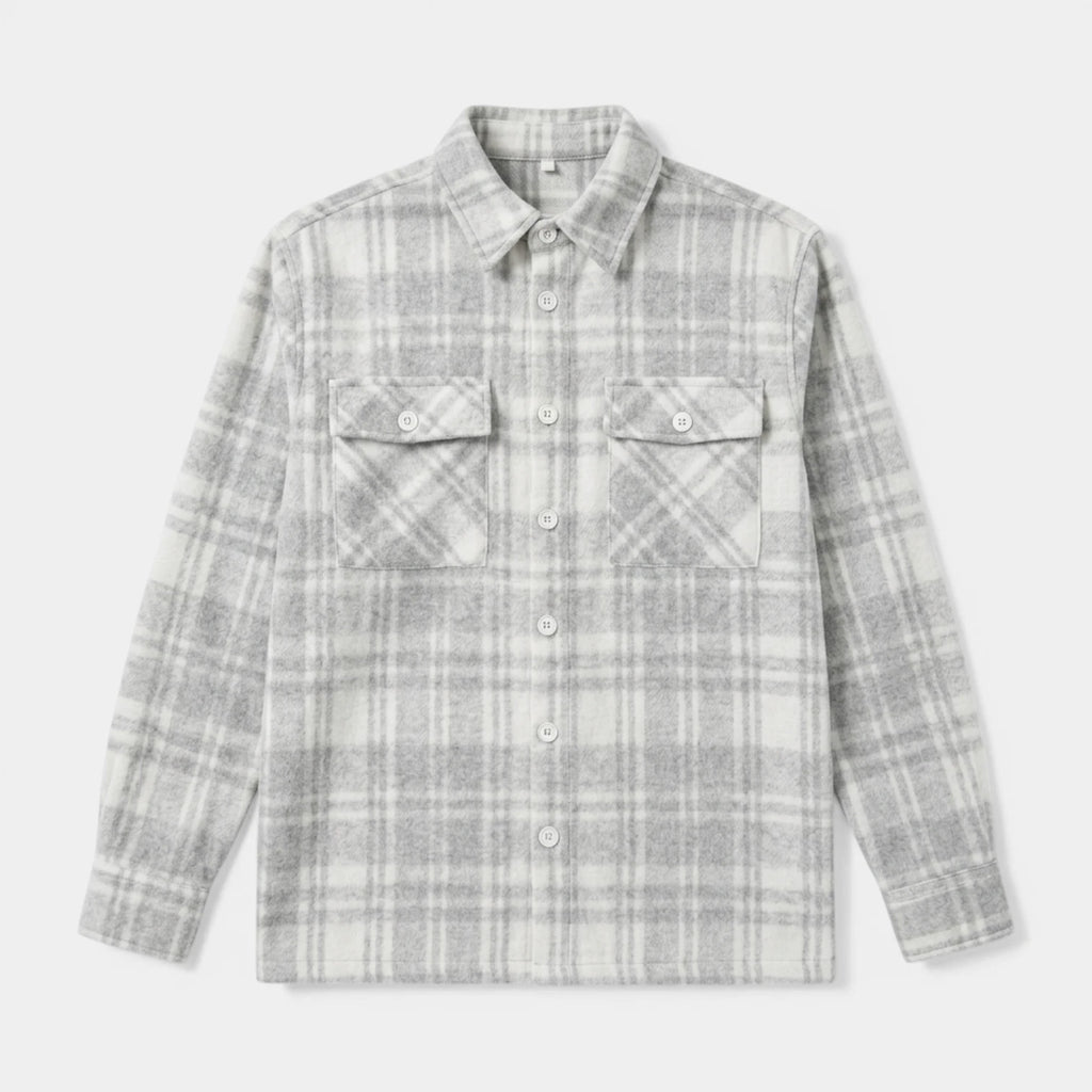 Checked Overshirt Relaxed Fit Button-Front for Men
