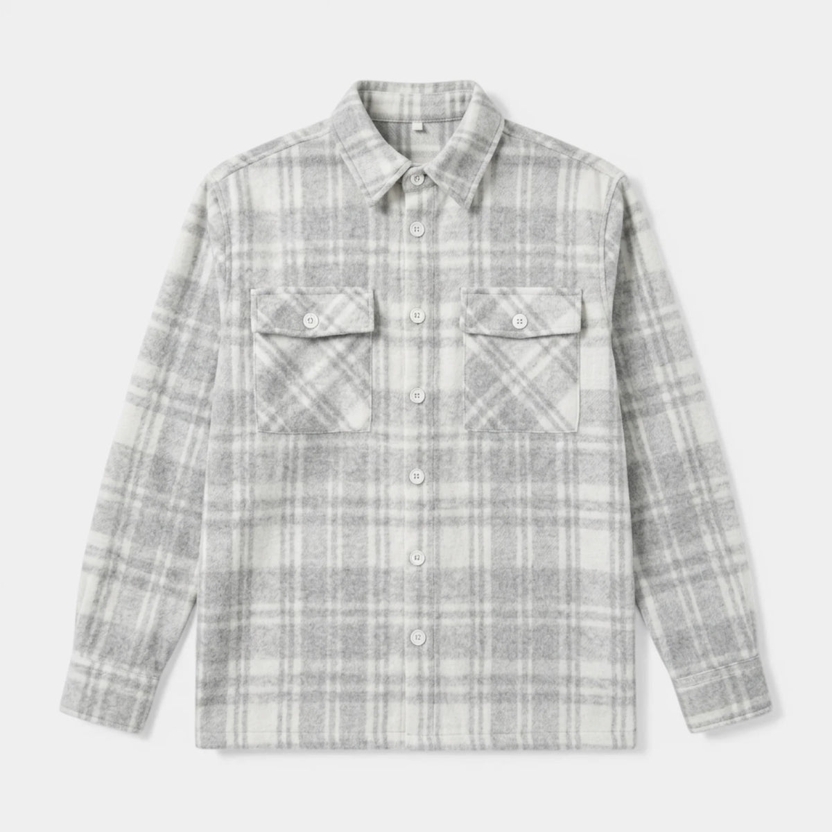 Checked Overshirt Relaxed Fit Button-Front for Men