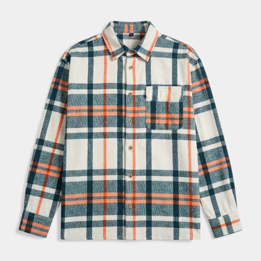 Checked Overshirt Relaxed Fit Button-Front for Men