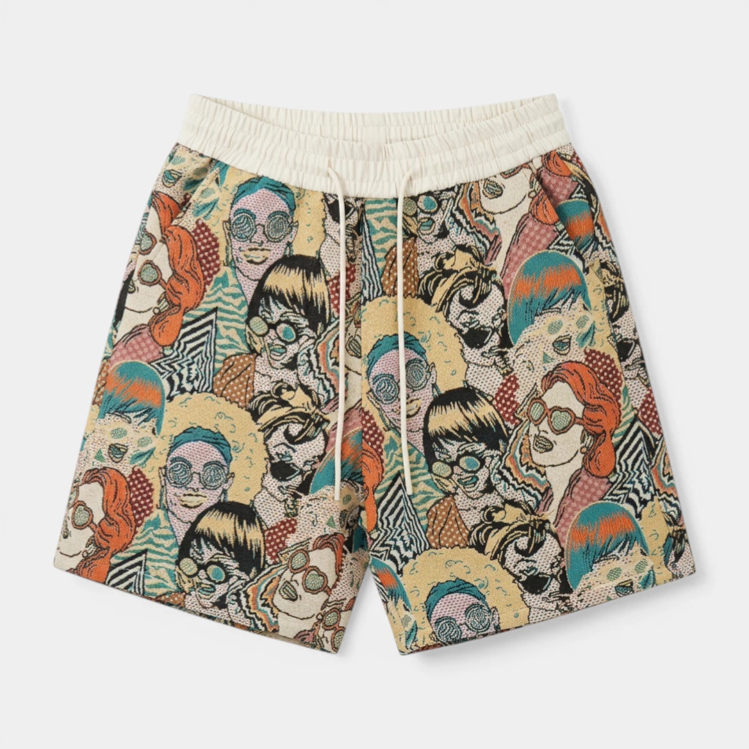 Graphic Print Shorts Drawstring Waist Relaxed Fit for Men