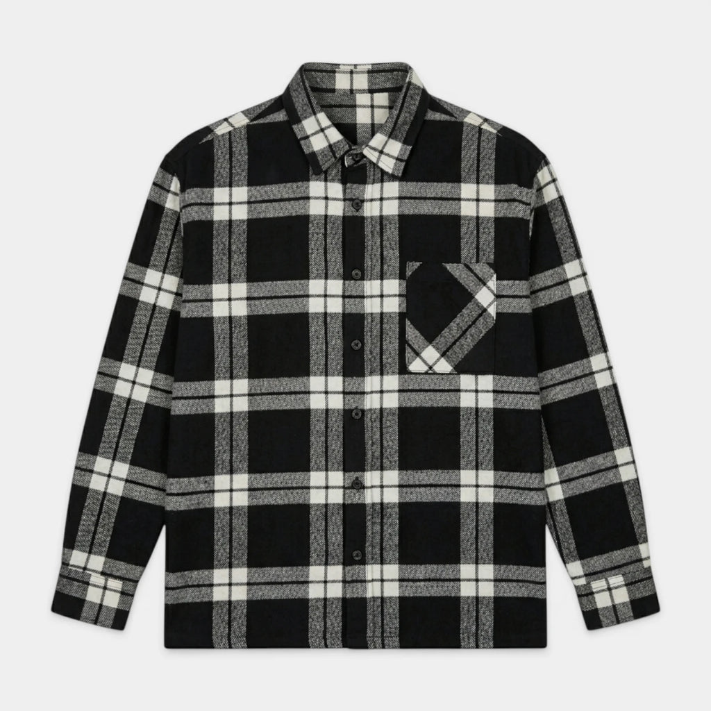 Checked Overshirt Relaxed Fit Button-Front for Men