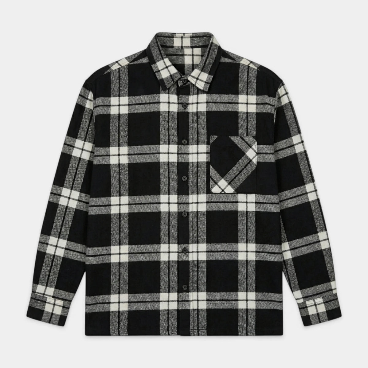 Checked Overshirt Relaxed Fit Button-Front for Men