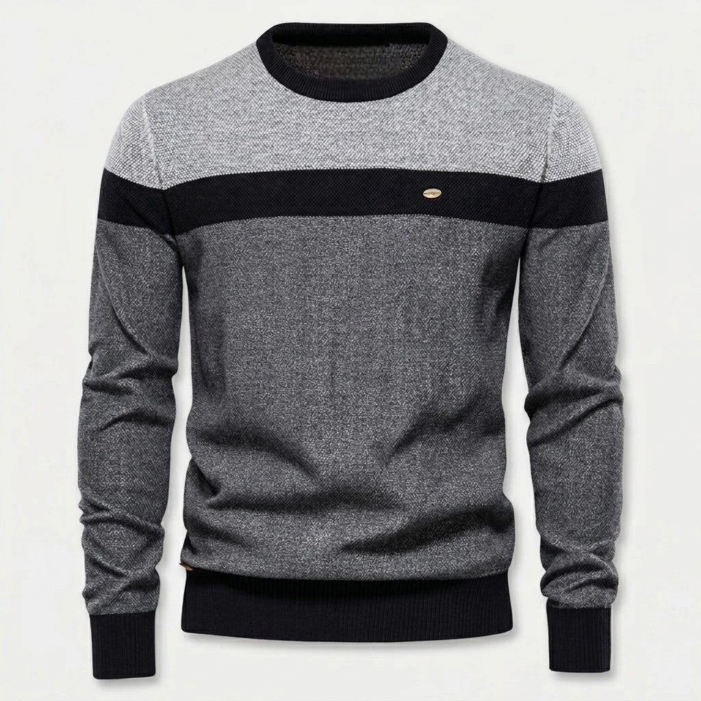 Cotton Pullover Sweater Lightweight Classic Knit for Men