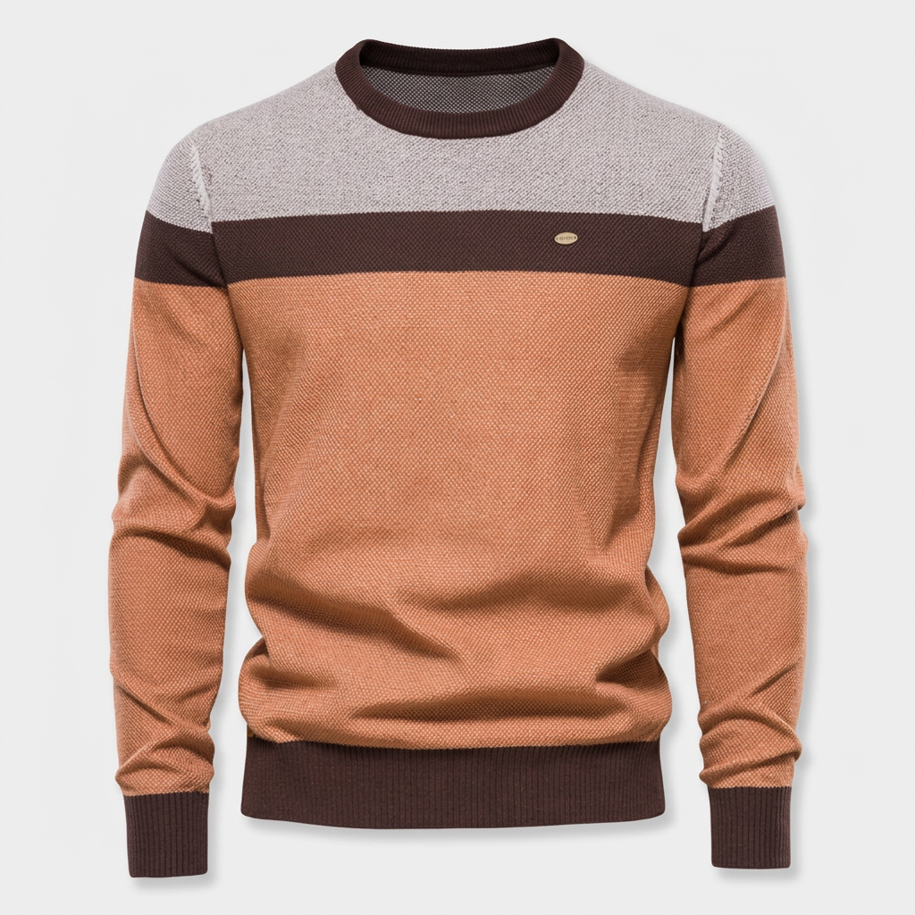 Cotton Pullover Sweater Lightweight Classic Knit for Men