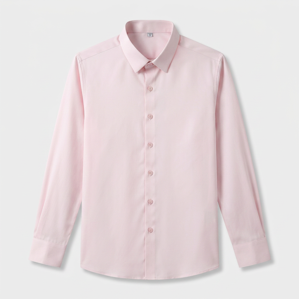 Wrinkle Resistant Long Sleeve Solid Shirt for Men