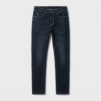 Straight Leg Denim Jeans Stretch Cotton Regular Fit for Men