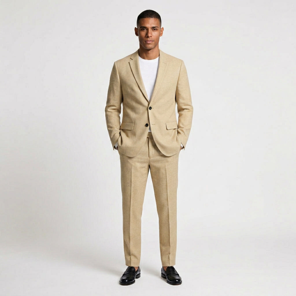 2-Piece Suit Set Single-Breasted Slim Fit for Men