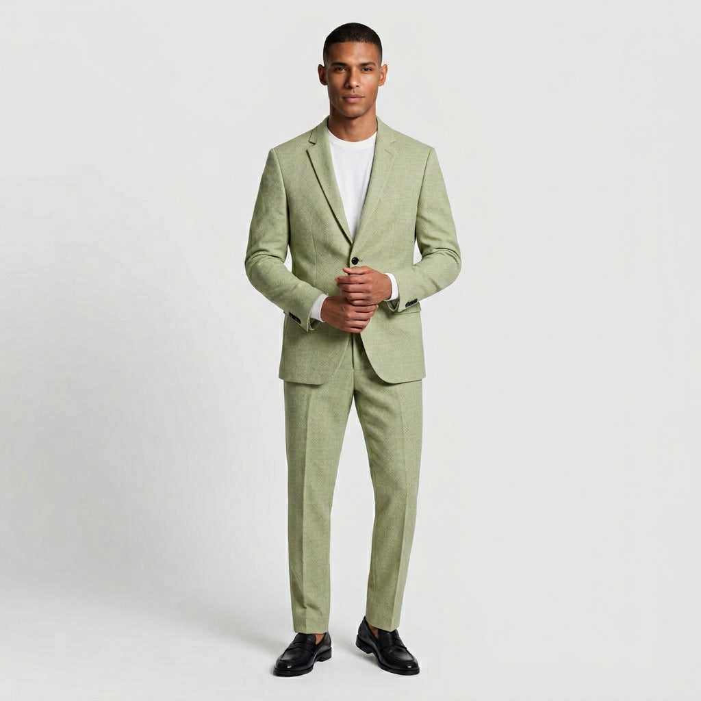 2-Piece Suit Set Single-Breasted Slim Fit for Men