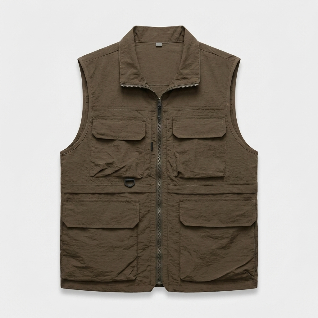 Utility Vest Multi-Pocket Full Zip for Men