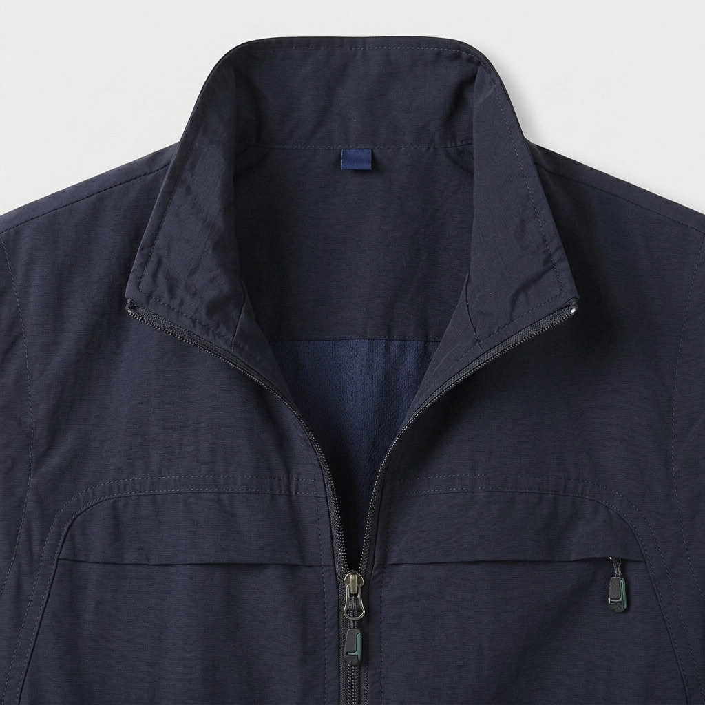 Zip-Up Vest Stand Collar Multi-Pocket for Men
