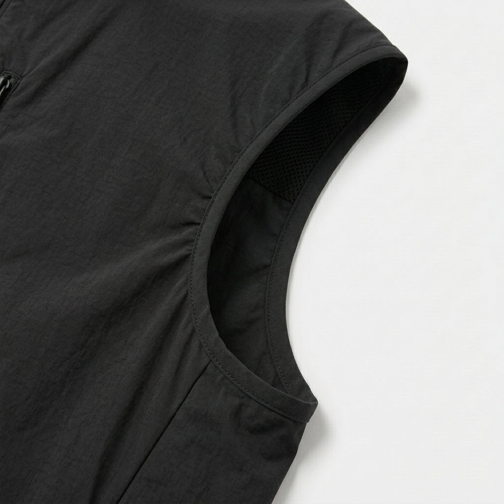 Lightweight Zip Vest Stand Collar Minimal for Men