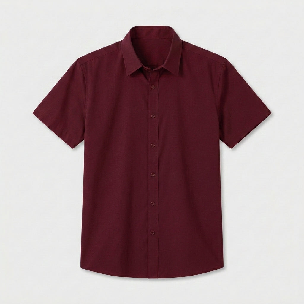 Short Sleeve Button-Up Shirt Slim Fit for Men