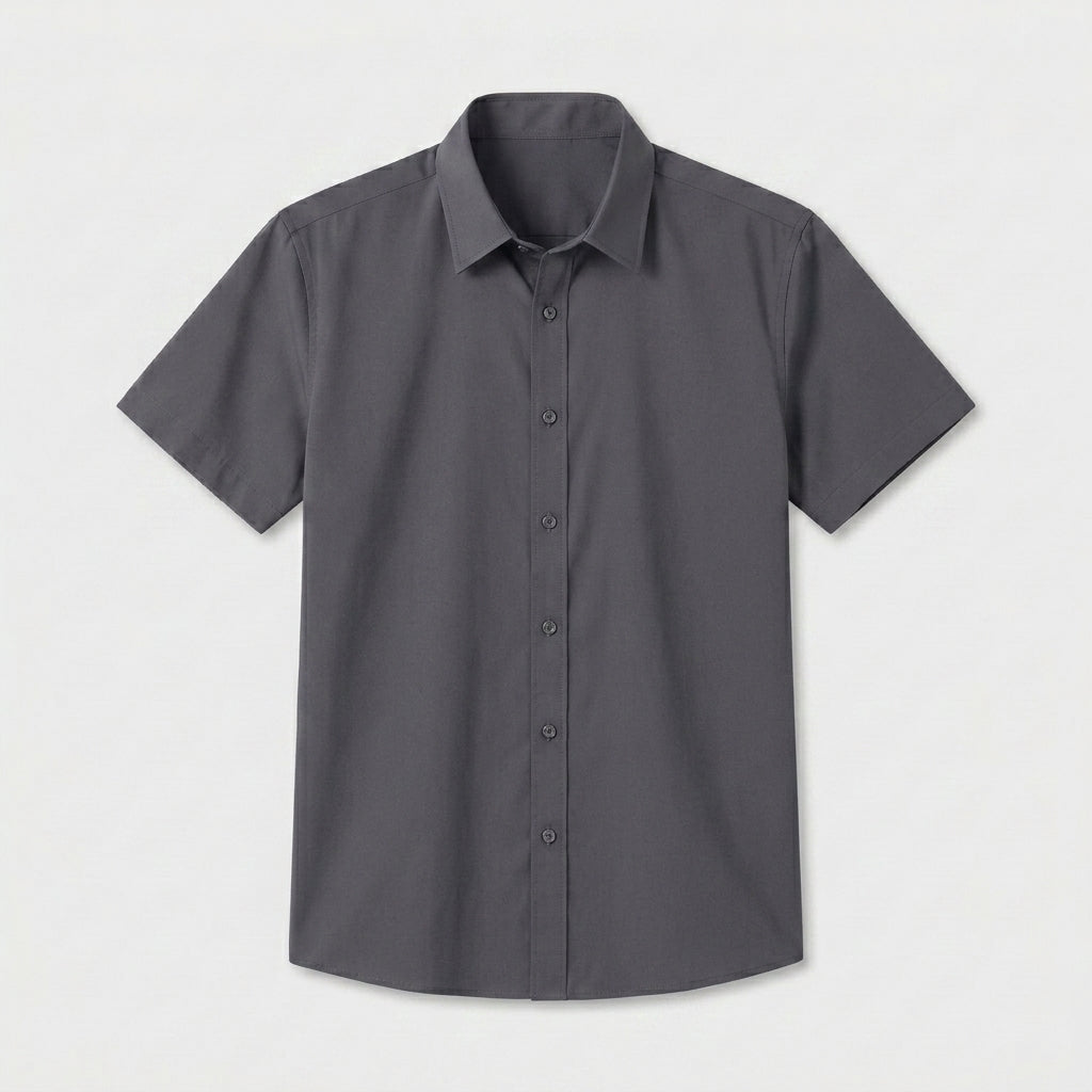 Short Sleeve Button-Up Shirt Slim Fit for Men