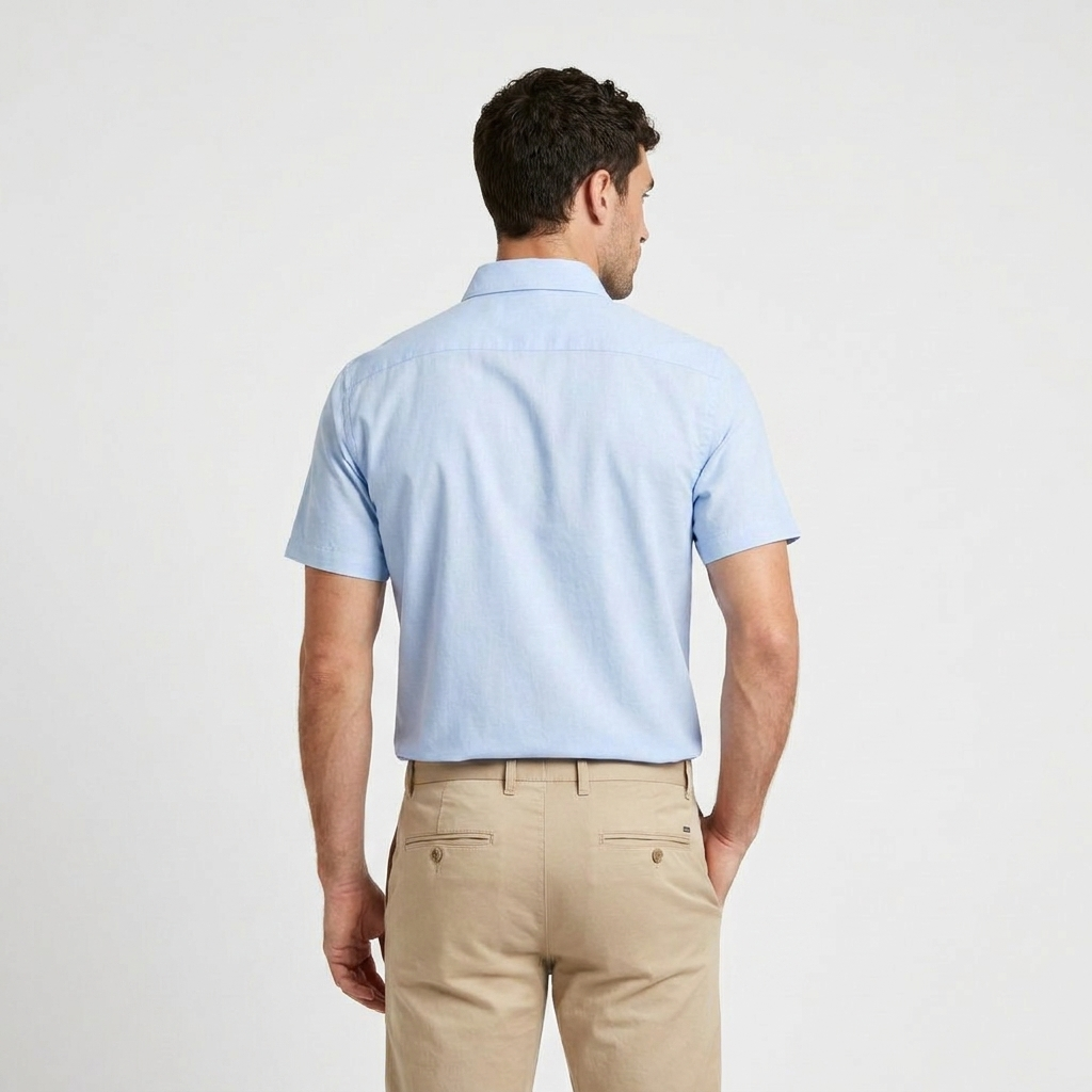 Short Sleeve Button-Up Shirt Slim Fit for Men