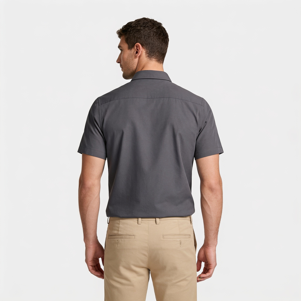 Short Sleeve Button-Up Shirt Slim Fit for Men