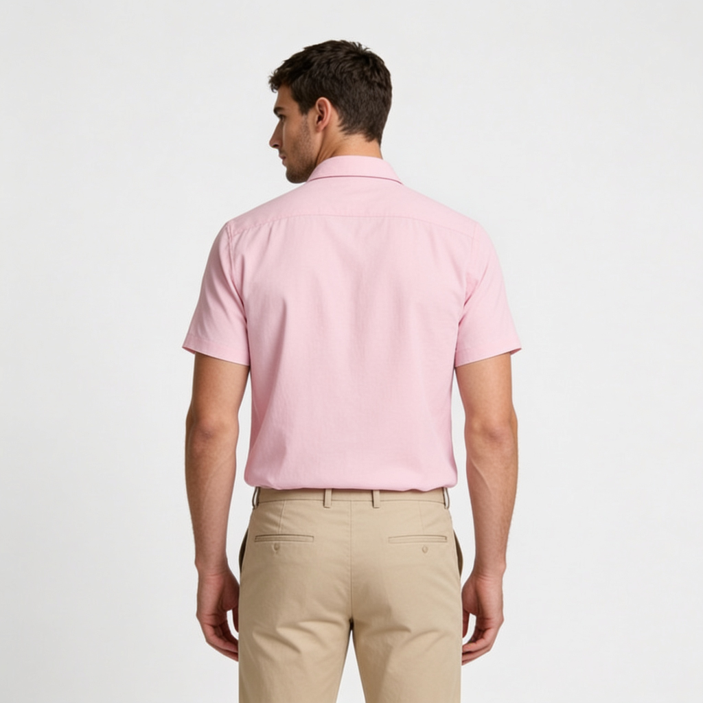 Short Sleeve Button-Up Shirt Slim Fit for Men
