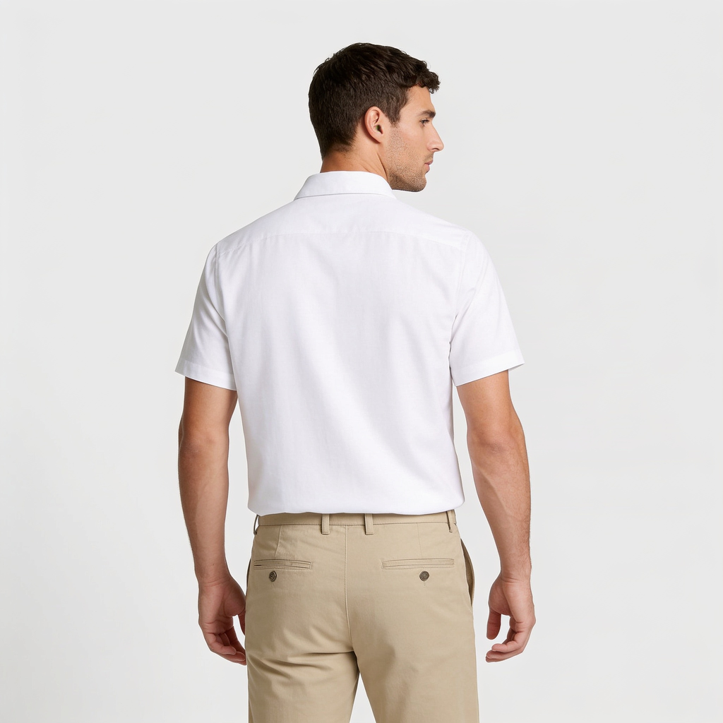 Short Sleeve Button-Up Shirt Slim Fit for Men