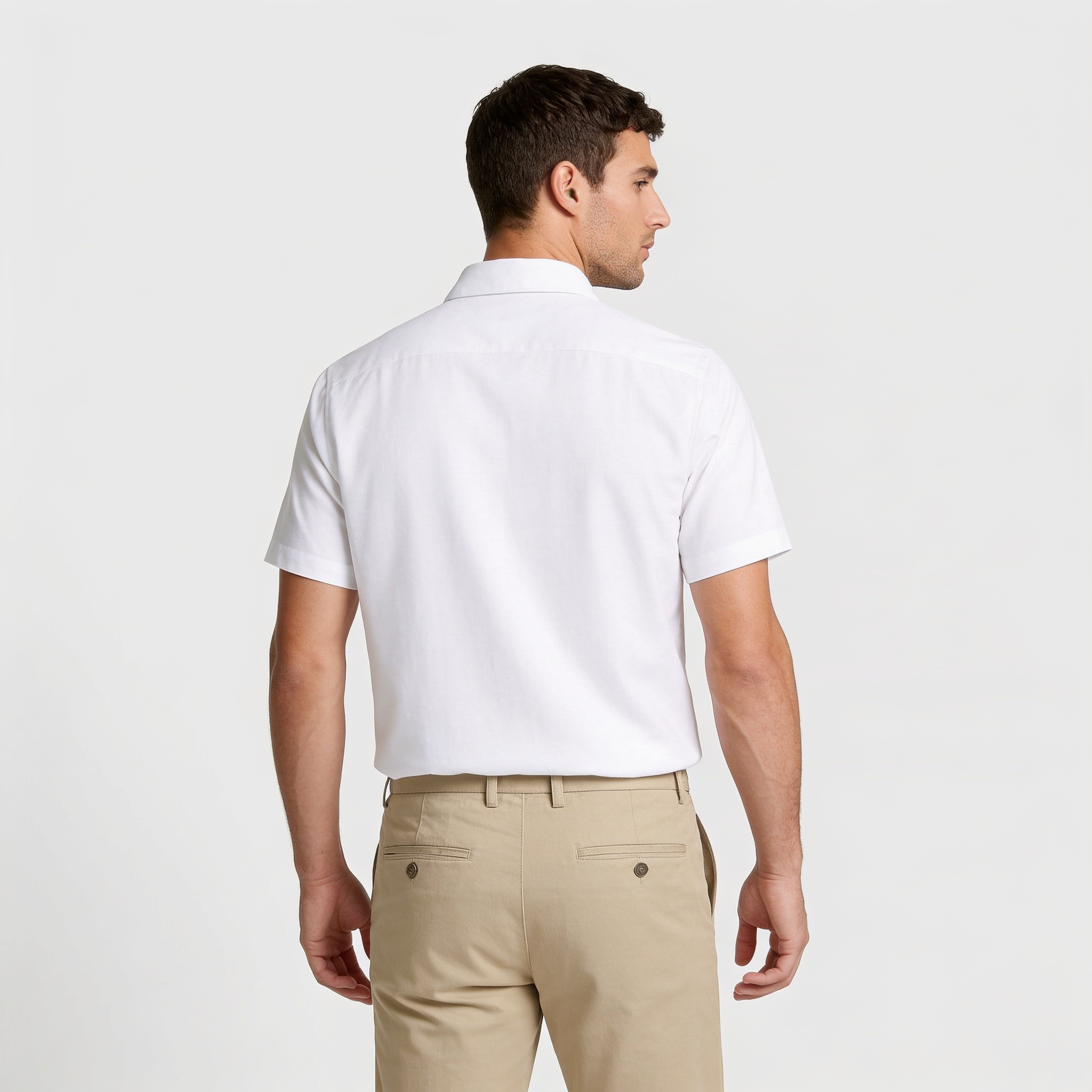 Short Sleeve Button-Up Shirt Slim Fit for Men