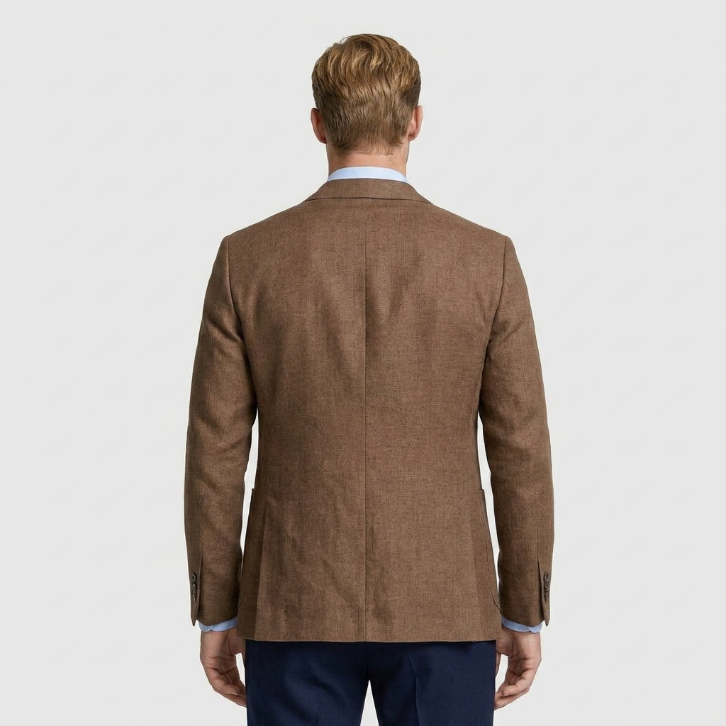 Linen Blazer Notch Lapel Patch Pockets for Men