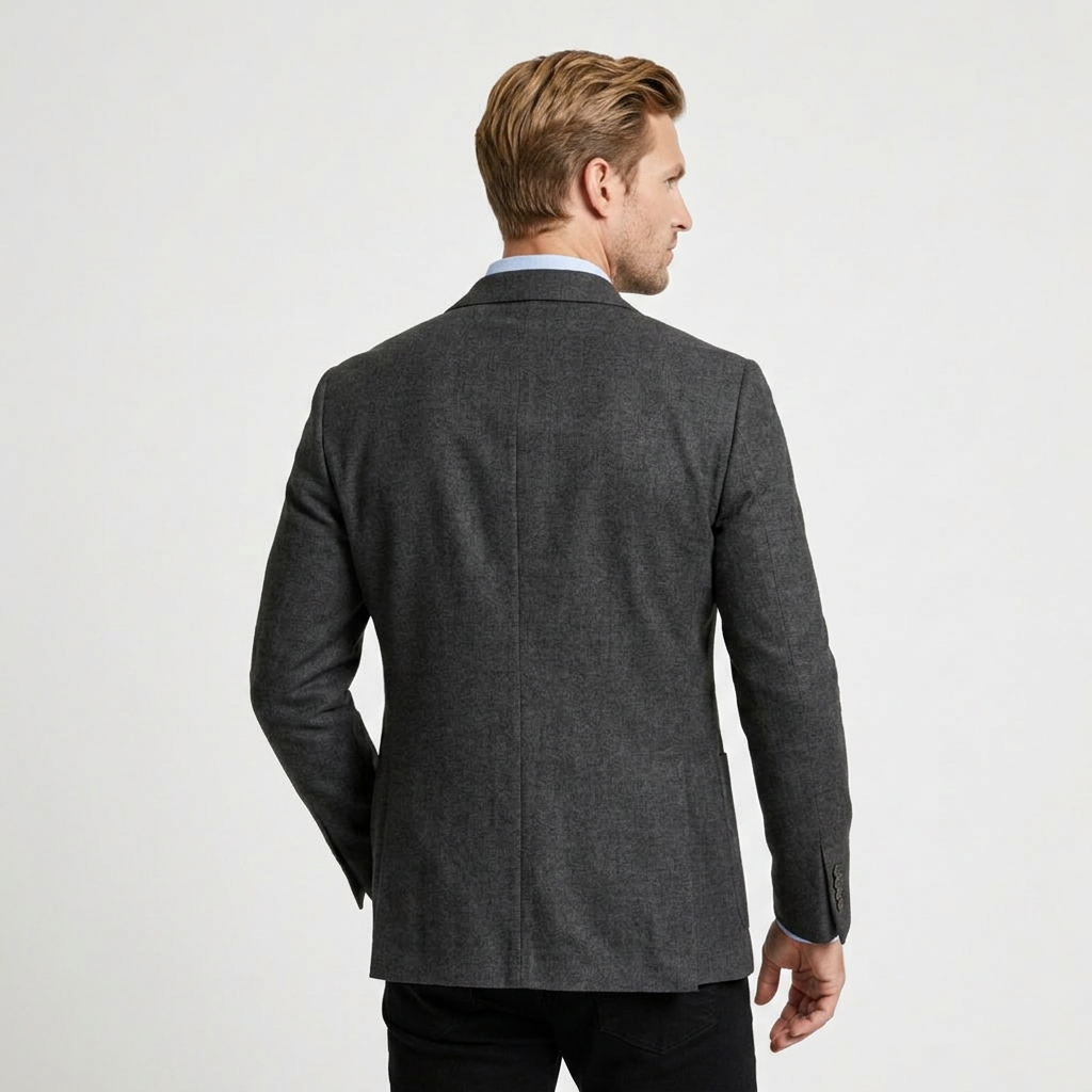 Linen Blazer Notch Lapel Patch Pockets for Men