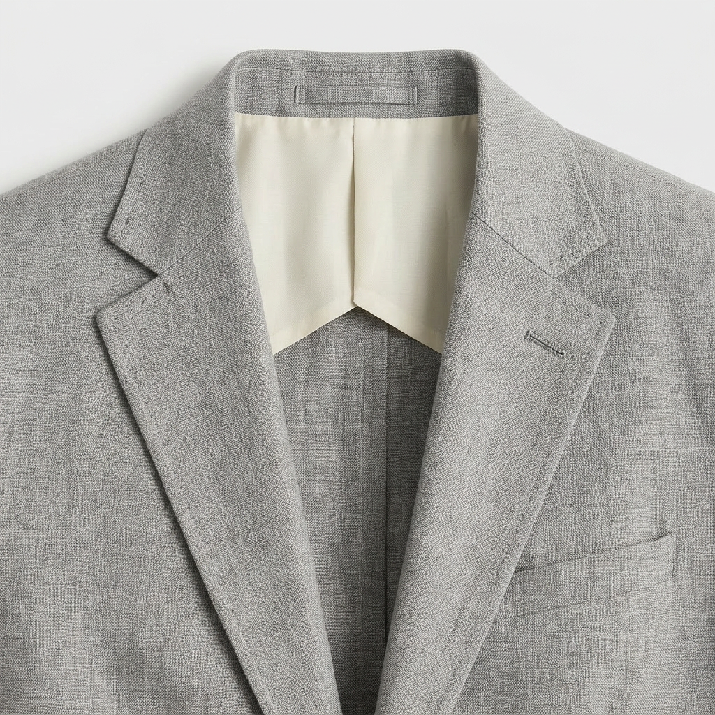 Linen Blazer Notch Lapel Patch Pockets for Men