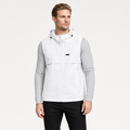 Hooded Zip Vest Drawcord Hem Chest Pocket for Men