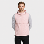 Hooded Zip Vest Drawcord Hem Chest Pocket for Men