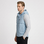 Hooded Zip Vest Drawcord Hem Chest Pocket for Men