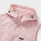 Hooded Zip Vest Drawcord Hem Chest Pocket for Men