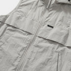 Hooded Zip Vest Drawcord Hem Chest Pocket for Men