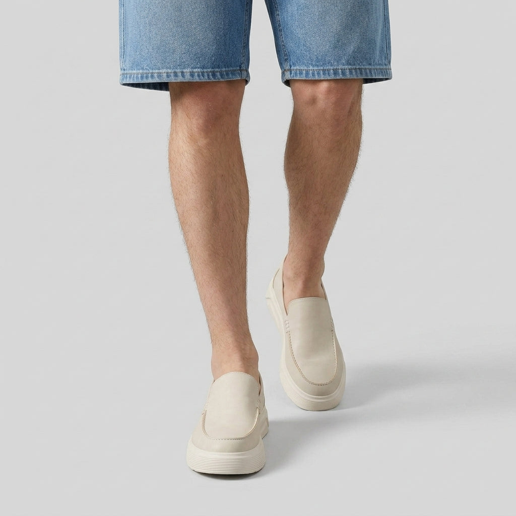 Suede Slip-On Loafer Chunky Platform Sole for Men