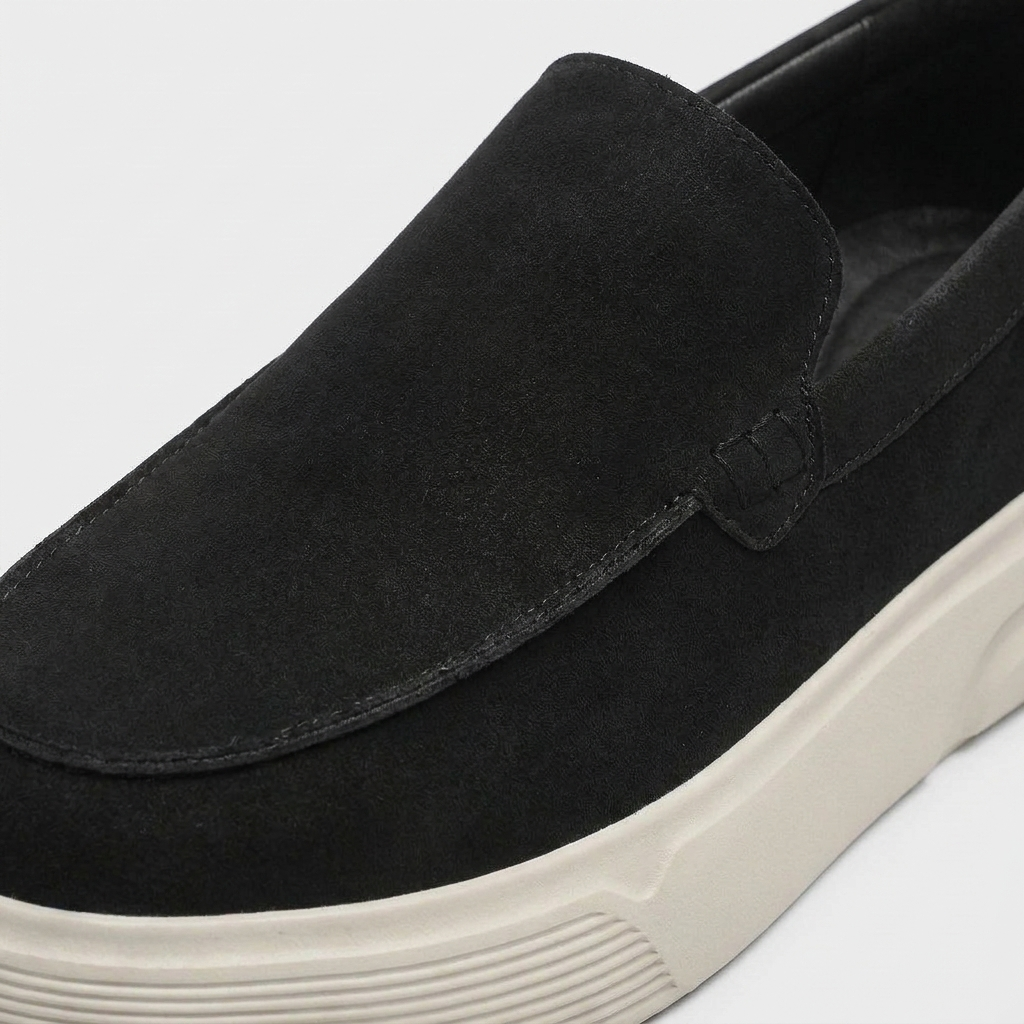 Suede Slip-On Loafer Chunky Platform Sole for Men
