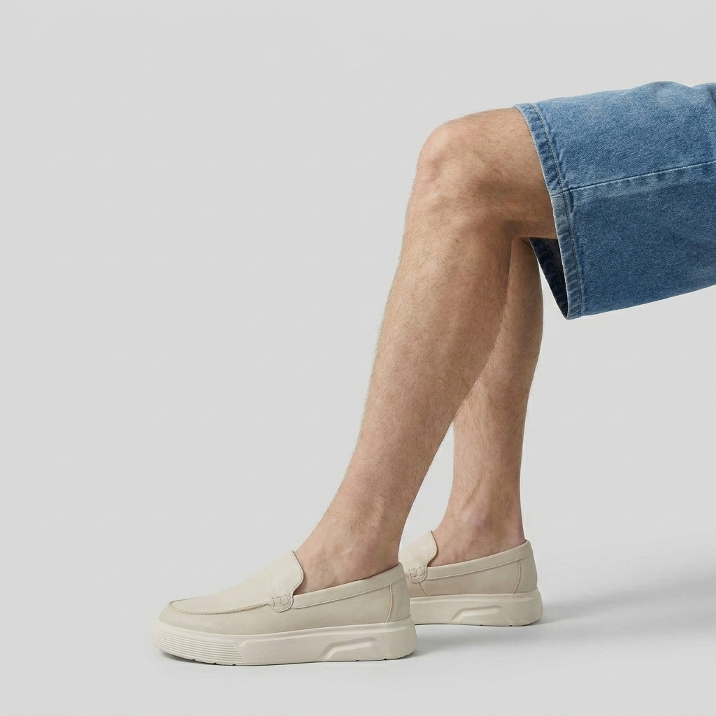 Suede Slip-On Loafer Chunky Platform Sole for Men