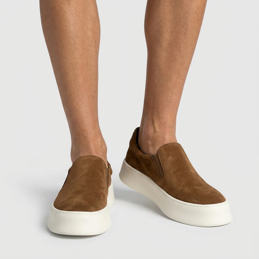 Suede Slip-On Sneaker Chunky Platform Sole for Men