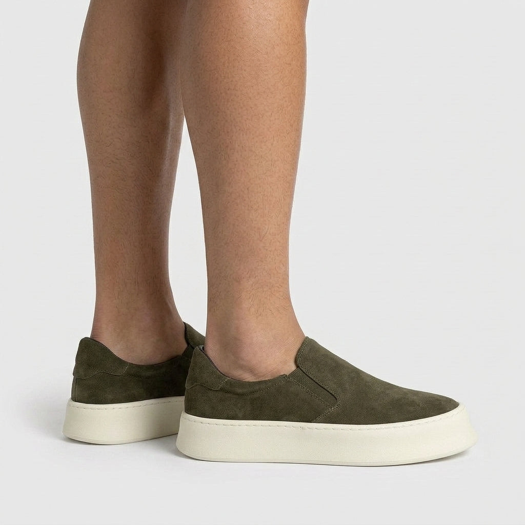 Suede Slip-On Sneaker Chunky Platform Sole for Men