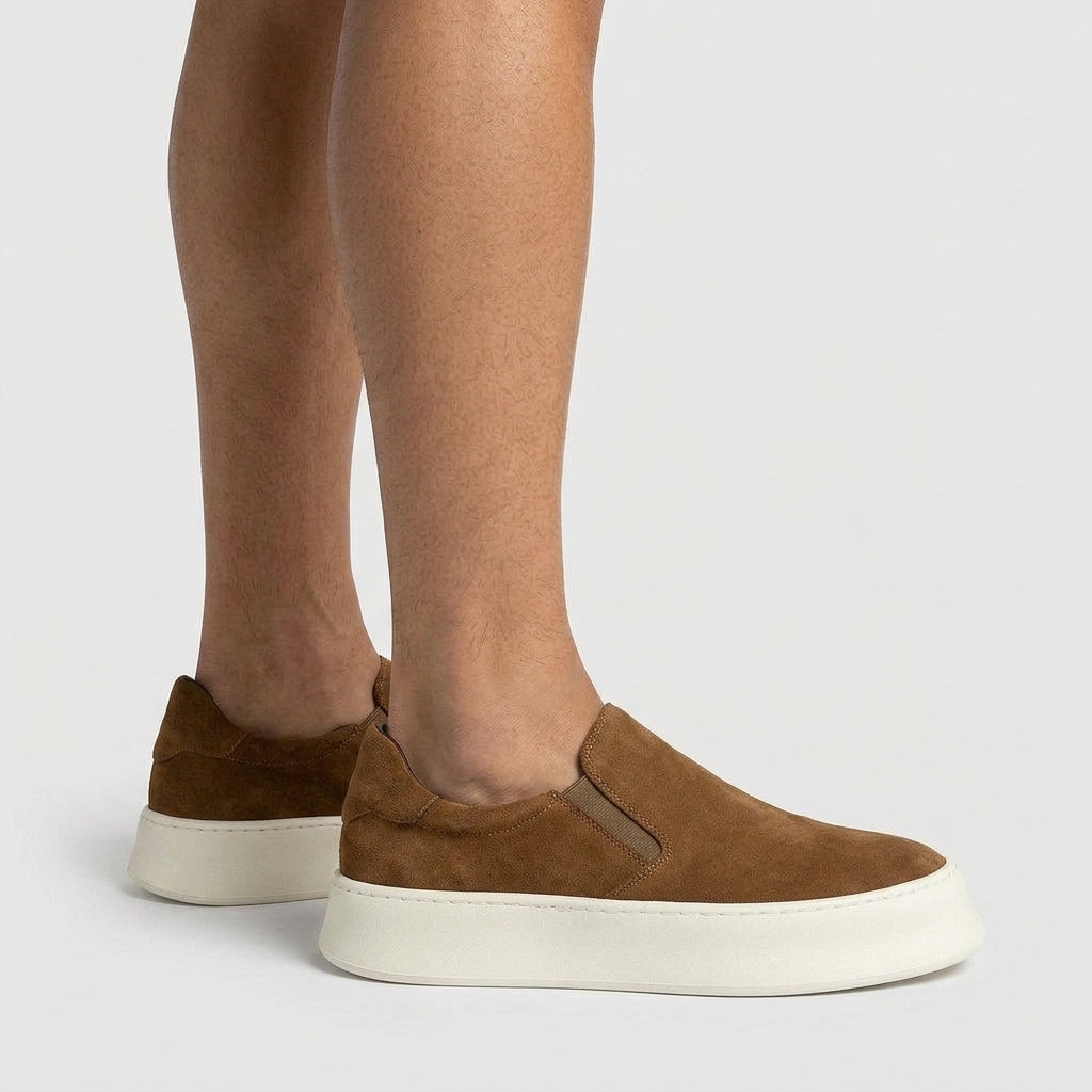 Suede Slip-On Sneaker Chunky Platform Sole for Men