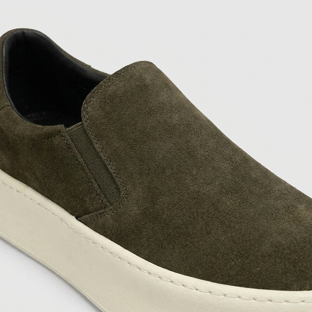 Suede Slip-On Sneaker Chunky Platform Sole for Men
