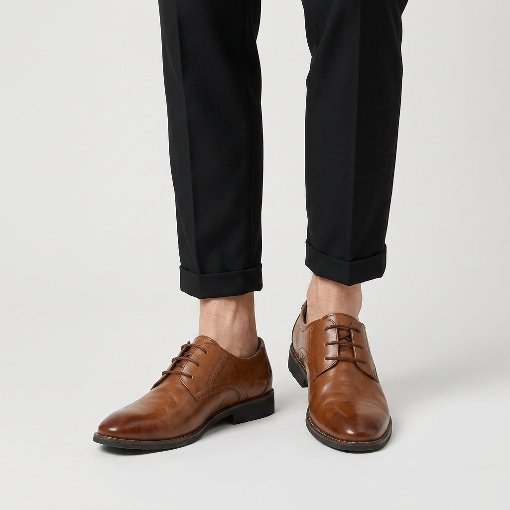 Derby Lace-Up Shoe Brogue Quarter Panel for Men