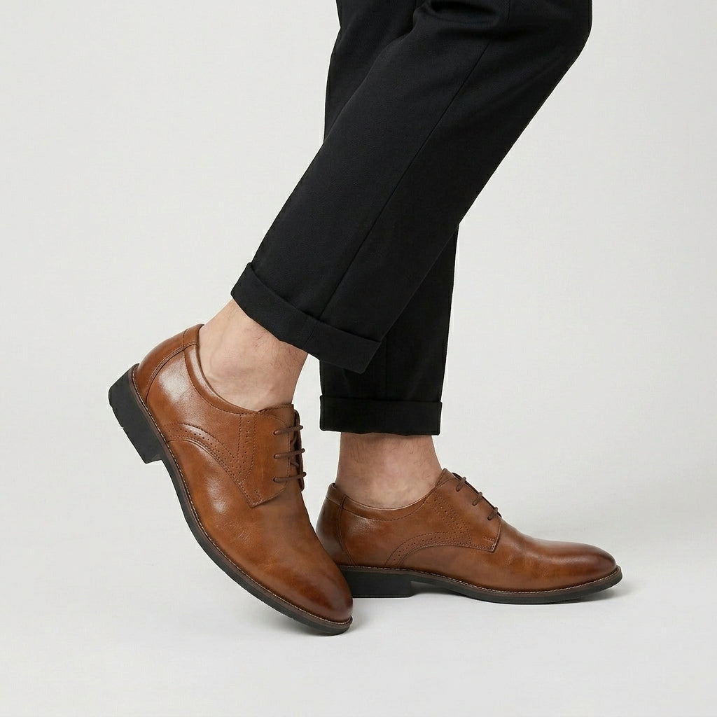 Derby Lace-Up Shoe Brogue Quarter Panel for Men