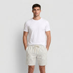 Pinstripe Shorts Contrast Drawcord Elastic Waist for Men