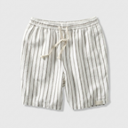 Pinstripe Shorts Contrast Drawcord Elastic Waist for Men