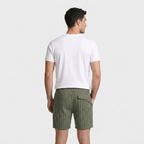 Pinstripe Shorts Contrast Drawcord Elastic Waist for Men