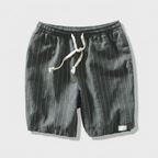 Pinstripe Shorts Contrast Drawcord Elastic Waist for Men